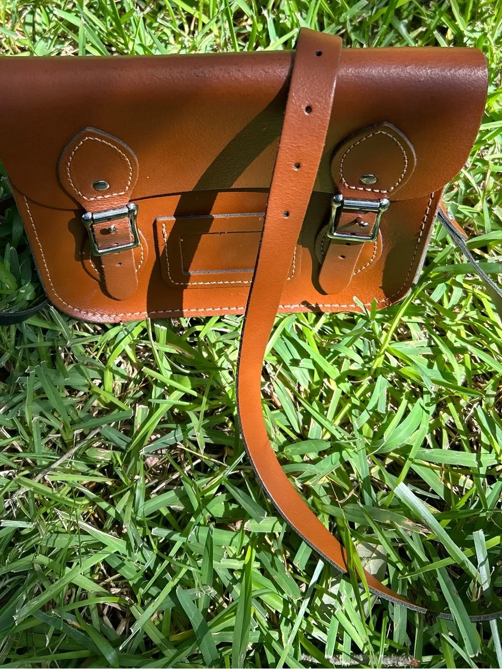 The Leather Satchel Co Classic Brown Satchel Crossbody Bag